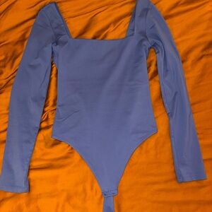 Aritzia Babaton Long Sleeve Bodysuit in Blue